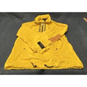 Forever 21 Men Yellow Sport Zone 1996 Pullover Windbreaker Jacket Size L